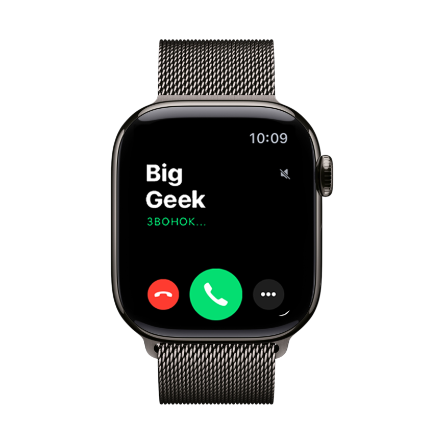 Часы Apple Watch Series 11, 42 мм, титан синевато-серого цвета, миланский сетчатый браслет