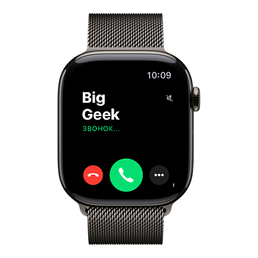 Часы Apple Watch Series 11, 46 мм, титан синевато-серого цвета, миланский сетчатый браслет