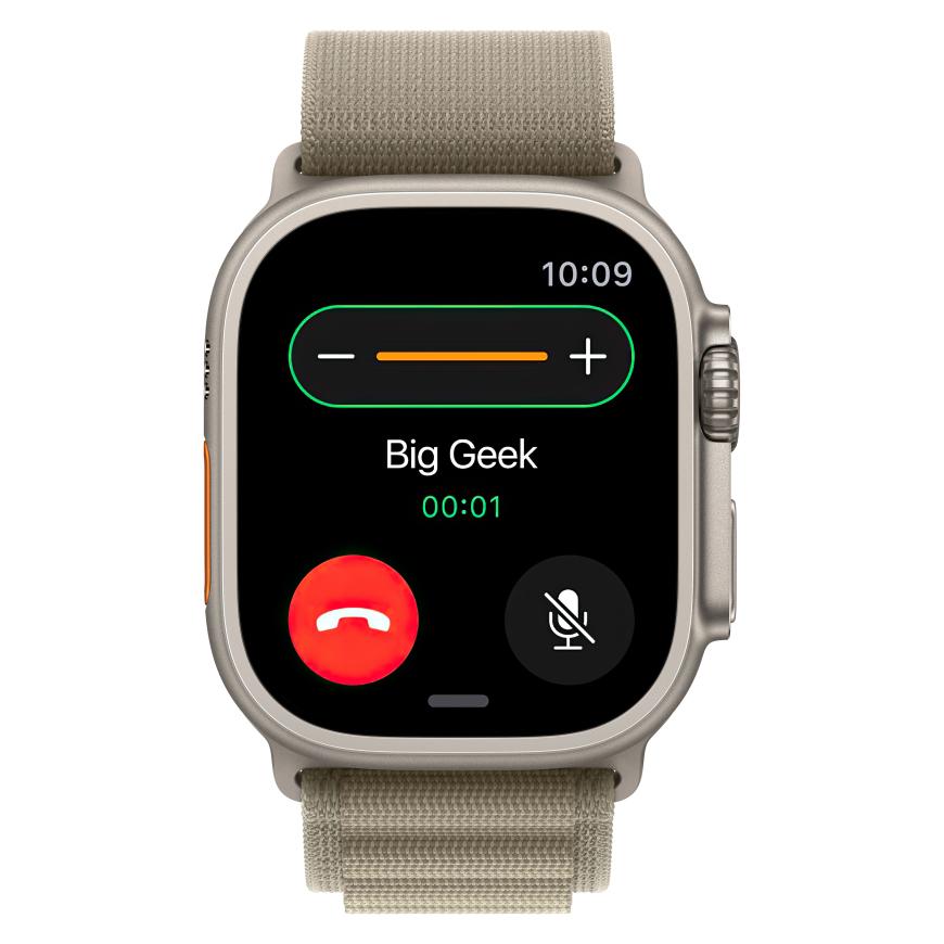 Часы Apple Watch Ultra 2, 49 мм, титан светлого цвета, ремешок Alpine оливкового цвета (2023)