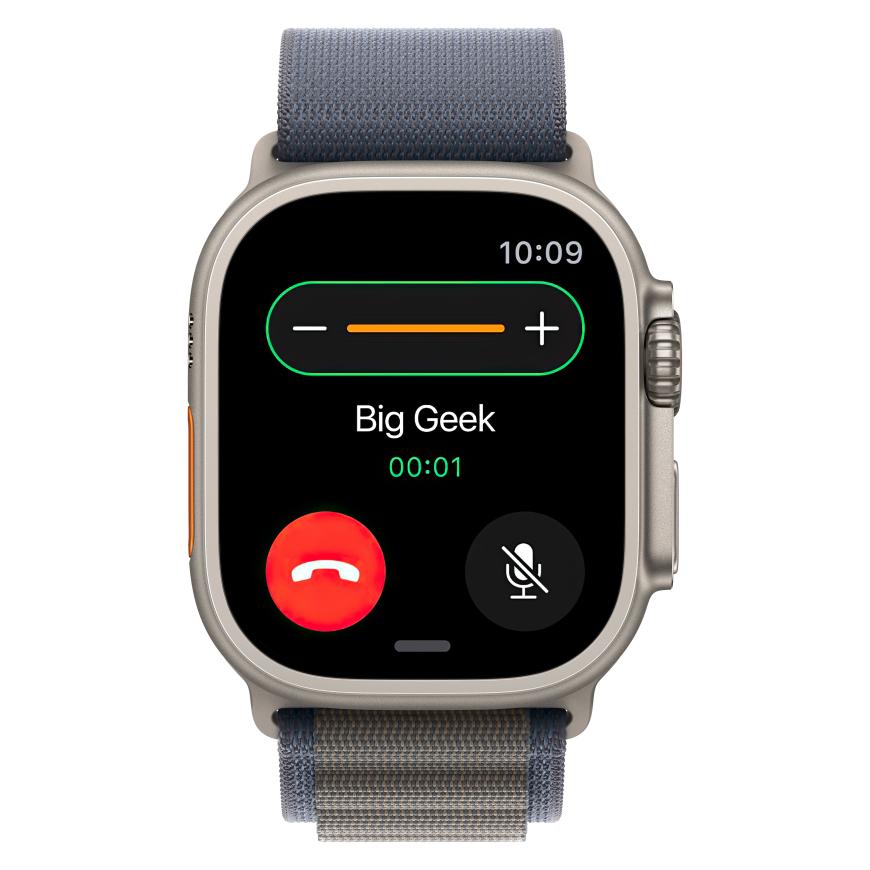 Часы Apple Watch Ultra 2, 49 мм, титан светлого цвета, ремешок Alpine синего цвета (2023)