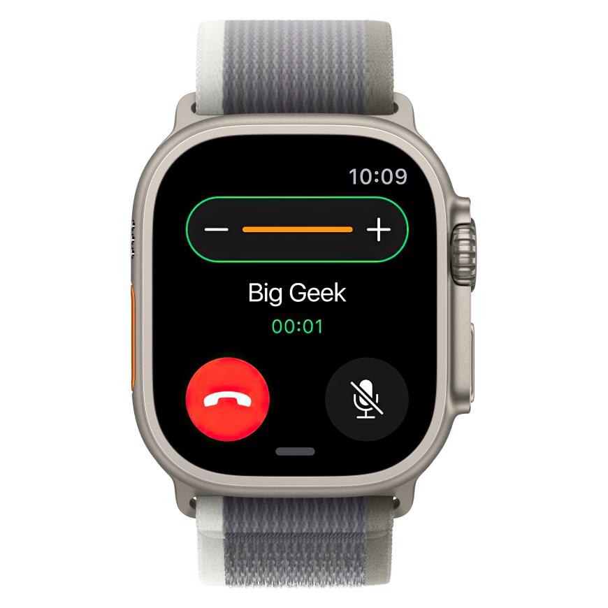 Часы Apple Watch Ultra 2, 49 мм, титан светлого цвета, ремешок Trail цвета «зелёный/серый» (2023)