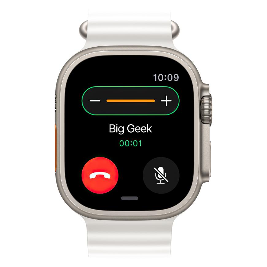 Часы Apple Watch Ultra 2, 49 мм, титан светлого цвета, ремешок Ocean белого цвета (2023)