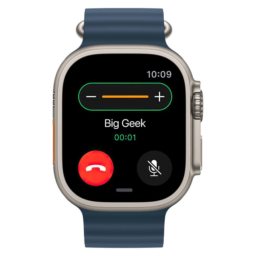 Часы Apple Watch Ultra 2, 49 мм, титан светлого цвета, ремешок Ocean синего цвета (2023)