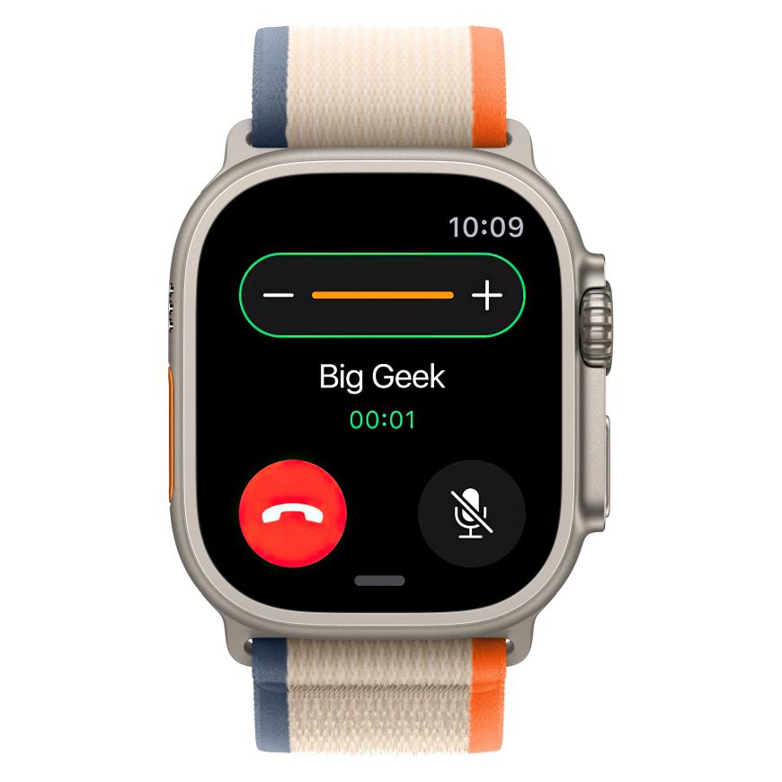 Часы Apple Watch Ultra 2, 49 мм, титан светлого цвета, ремешок Trail цвета «оранжевый/бежевый» (2023)
