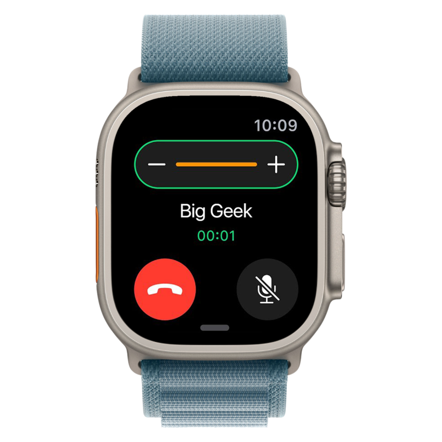 Часы Apple Watch Ultra 3, 49 мм, титан светлого цвета, ремешок Alpine голубого цвета (2025)