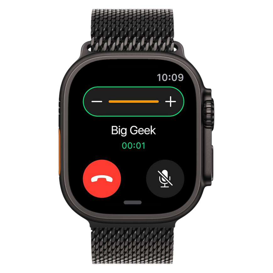 Часы Apple Watch Ultra 3, 49 мм, титан чёрного цвета, миланский сетчатый браслет (2025)