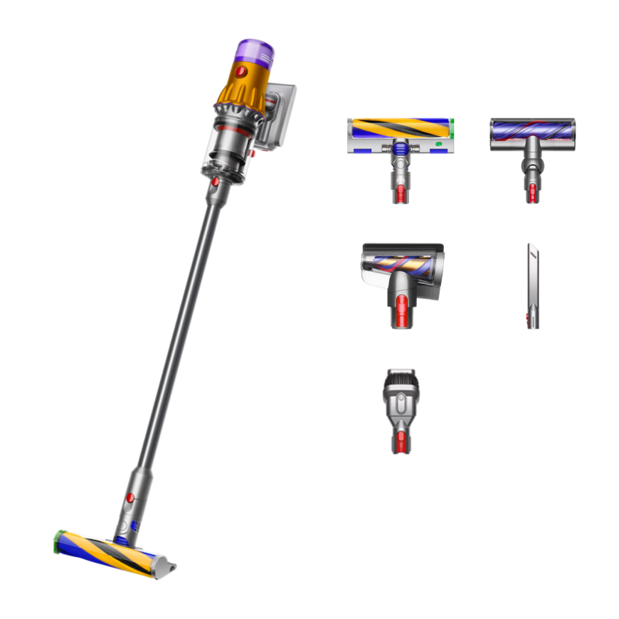 Беспроводной вертикальный пылесос Dyson V12 Detect Slim Absolute (SV46) (Yellow/Nickel) (2022)