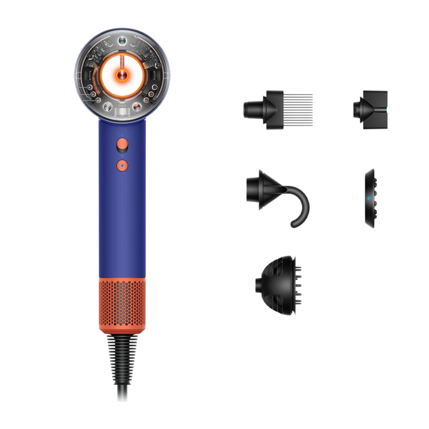Фен Dyson HD16 Supersonic Nural Hair Dryer Curly+Coily (Vinca Blue/Topaz Orange) (2024)