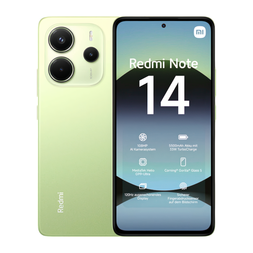 Смартфон Xiaomi Redmi Note 14 4G NFC 6 ГБ + 128 ГБ (Лаймовый | Lime Green) (версия Global)