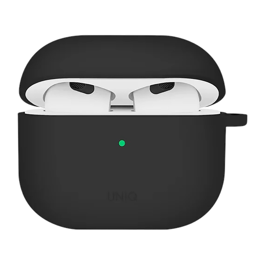 Гибридный силиконовый чехол с карабином и креплениями на уши Uniq Nexo для AirPods 4