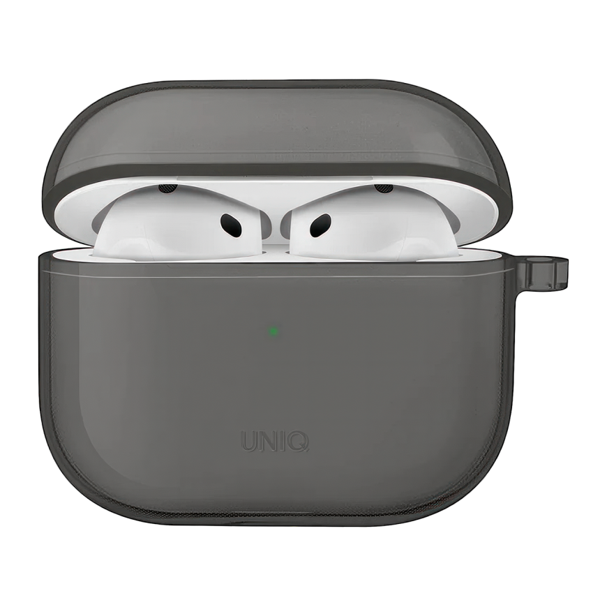 Прозрачный чехол с карабином Uniq Glase для AirPods 4