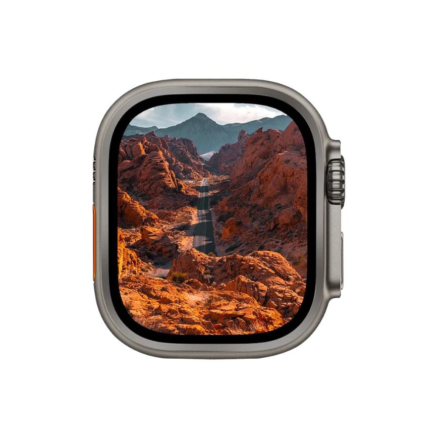 Глянцевое защитное стекло и стальной безель Uniq Optix Duo Pro для Apple Watch Ultra 2–3