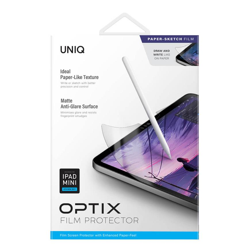 Матовая защитная плёнка с текстурой Uniq Optix Paper-Sketch для iPad mini (A17 Pro | 2024) и 6-го поколения (2021)
