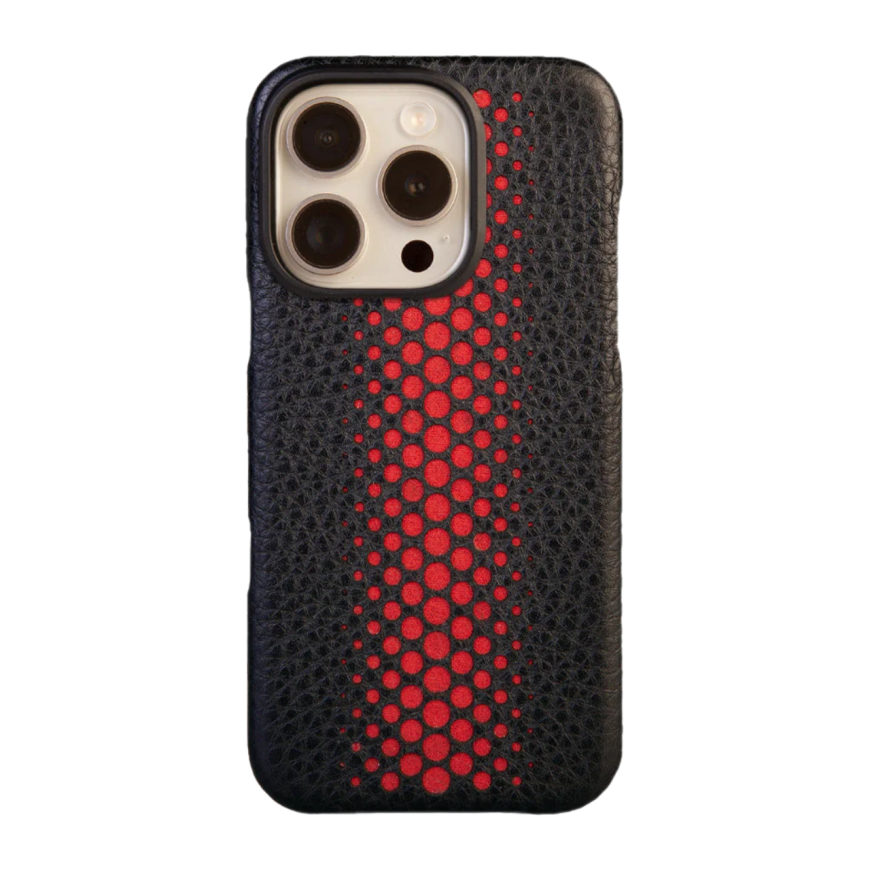 Кожаный чехол MagSafe Vaja Dotted Grip V-Mag для iPhone 16 Pro