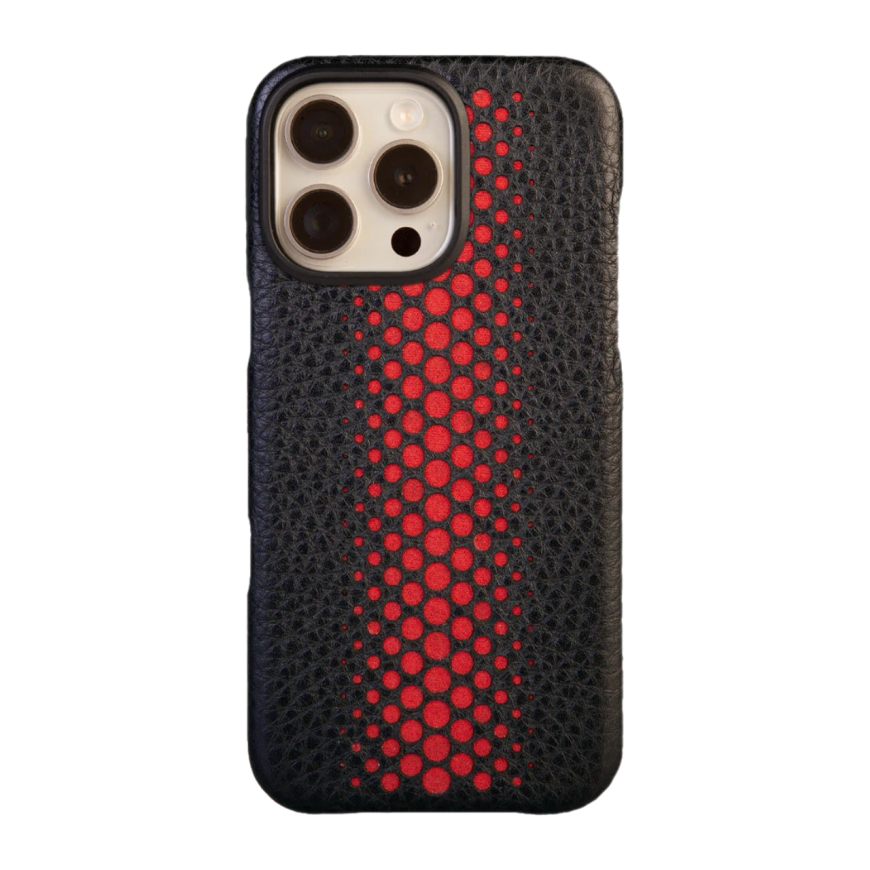 Кожаный чехол MagSafe Vaja Dotted Grip V-Mag для iPhone 16 Pro Max