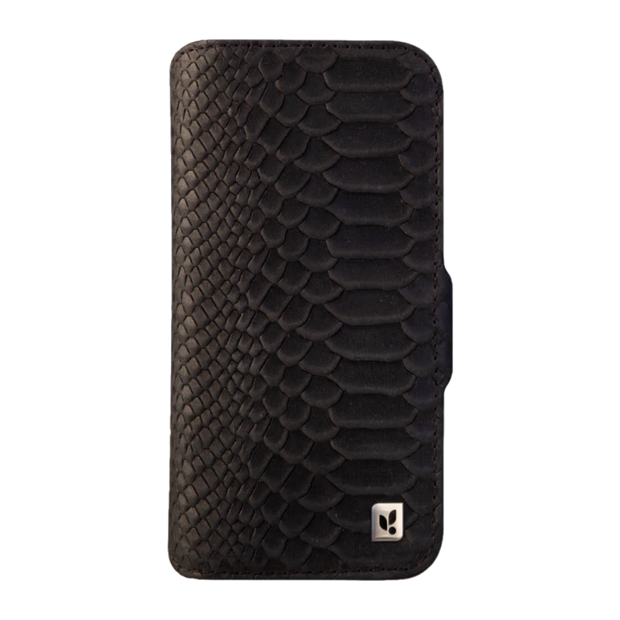 Магнитный кожаный чехол-бумажник Vaja Wallet Wrap Kobra V-Mag для iPhone 16 Pro Max