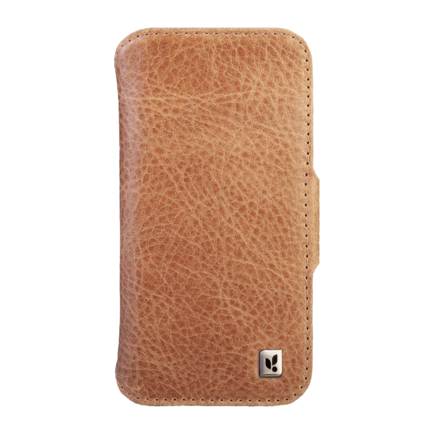 Магнитный кожаный чехол-бумажник Vaja Wallet Wrap Pull-Up V-Mag для iPhone 16 Pro Max
