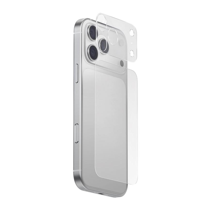 Прозрачная накладка для камеры и плёнка Uniq Optix AeroShield для iPhone 17 Pro