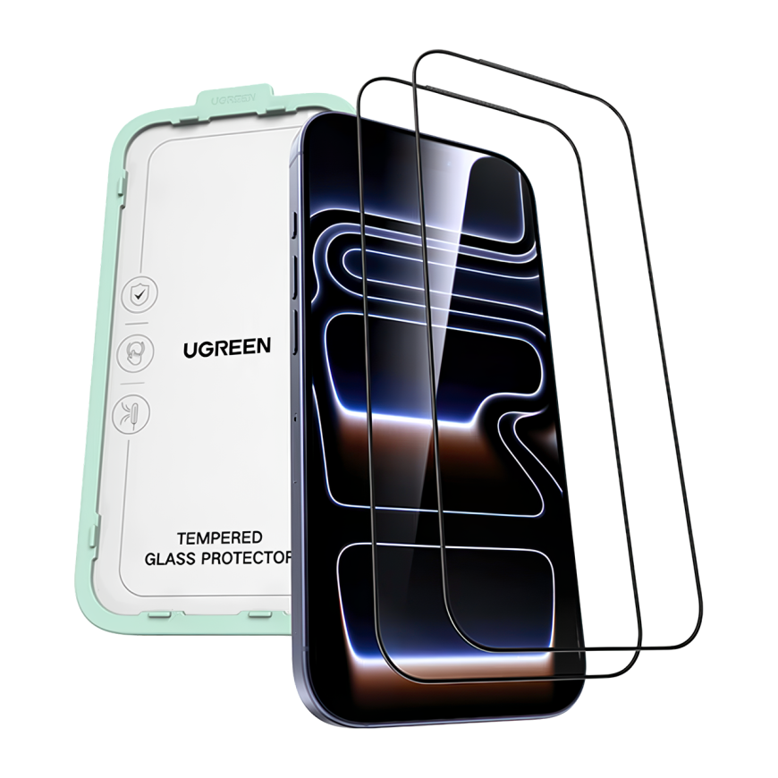 Глянцевое защитное стекло Ugreen для iPhone 17 Pro Max (2 шт.) (SP1147)