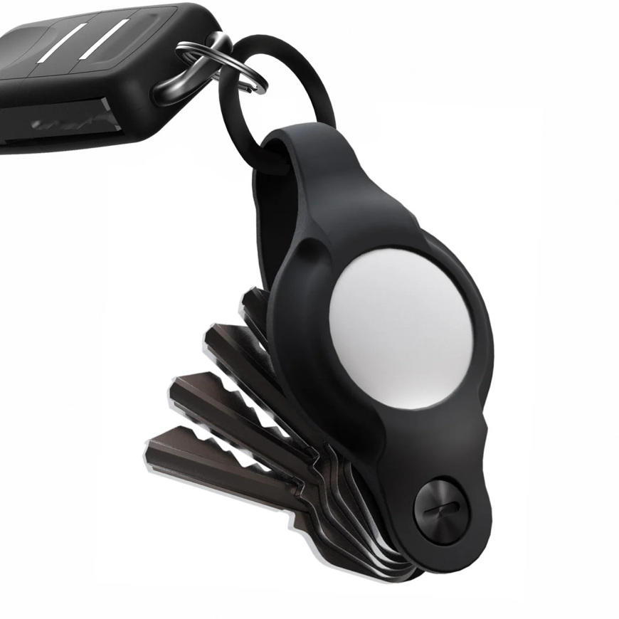 Силиконовая ключница с карабином и держателем для AirTag KeySmart Air Flex