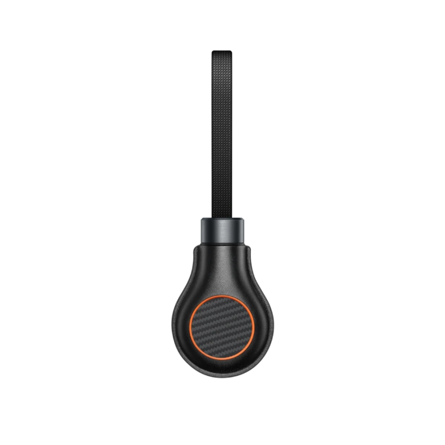 Кожаный брелок PITAKA PitaTag для AirTag с кабелем USB-C — Lightning с оплёткой (19 см) (1 шт.)