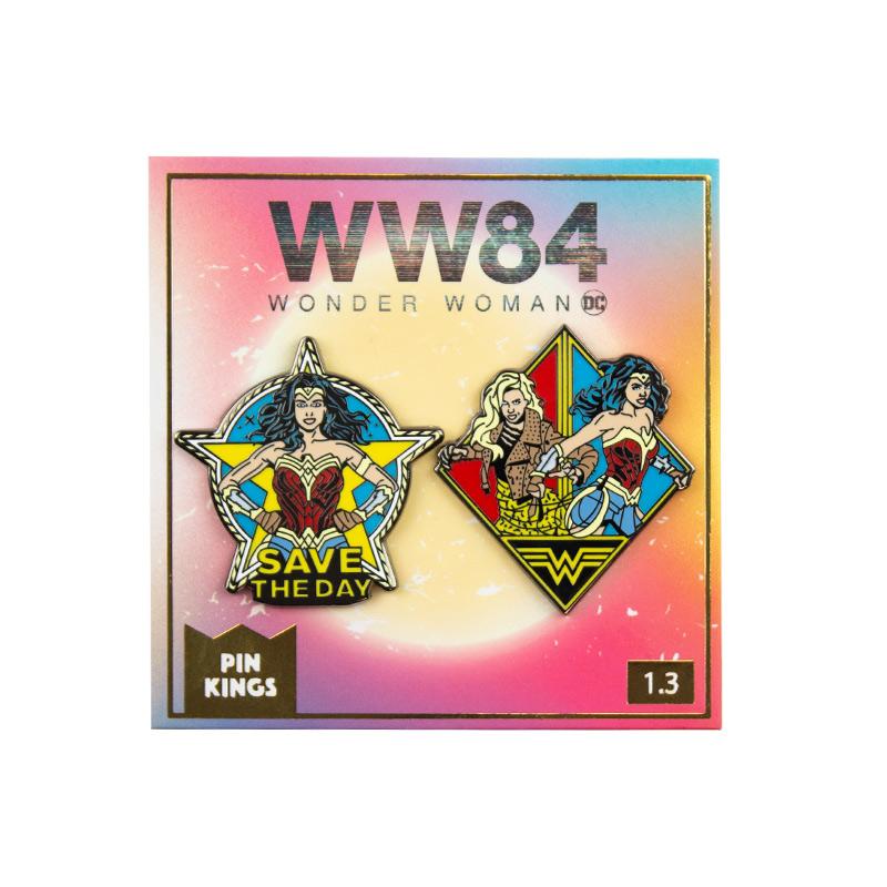 Значок (пин) — набор Pin Kings DC Чудо-женщина 1984 1.3: «Спасти положение» (комплект — 2 шт.)