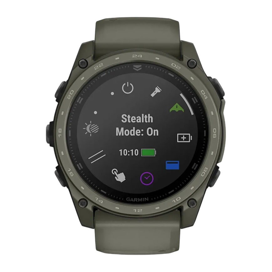 Спортивные часы Garmin tactix 8, 51 мм, AMOLED, Cerakote, оливковый силиконовый ремешок