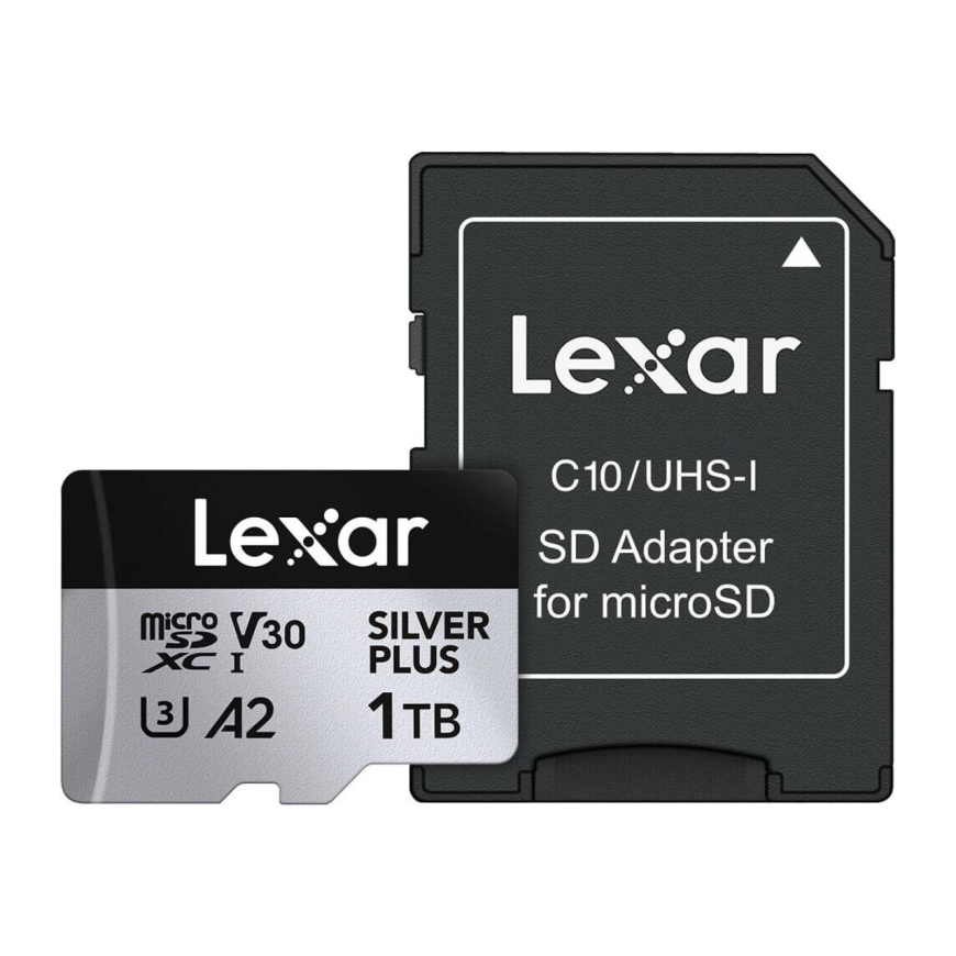 Карта памяти Lexar Professional SILVER PLUS microSDXC UHS-I 1 ТБ (U3, V30, A2) с адаптером
