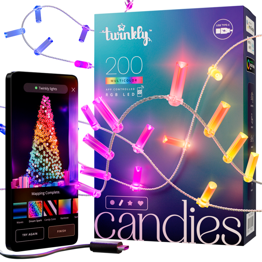 Умная гирлянда «Свечи» Twinkly Candies Candles, RGB (12 м, 200 светодиодов)