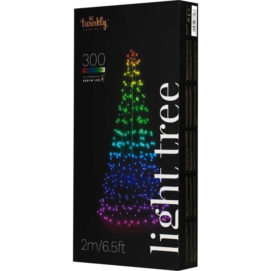 Умная уличная гирлянда «Конусная ёлка» Twinkly Light Tree 3D, RGB + W (2 м, 300 светодиодов)