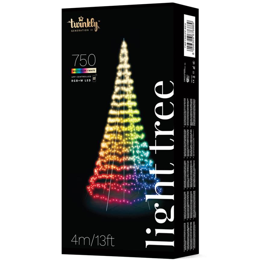 Умная уличная гирлянда «Конусная ёлка» Twinkly Light Tree 3D, RGB + W (4 м, 750 светодиодов)