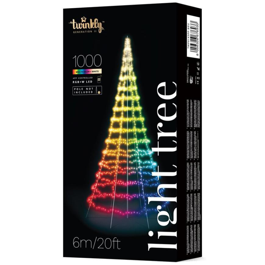 Умная уличная гирлянда «Конусная ёлка» Twinkly Light Tree 3D, RGB + W (6 м, 1000 светодиодов)