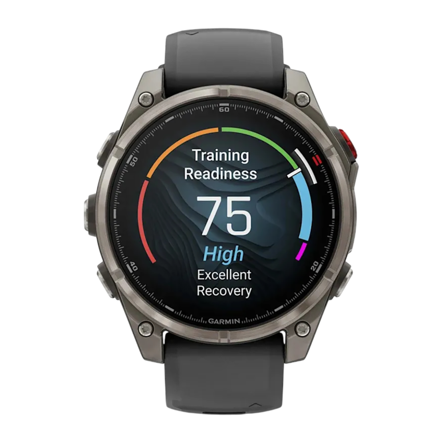 Спортивные часы Garmin fenix 8 Pro, 47 мм, AMOLED, титан с DLC, сапфир, каштановый кожаный ремешок, силиконовый ремешок цвета «графитовый/чёрный»