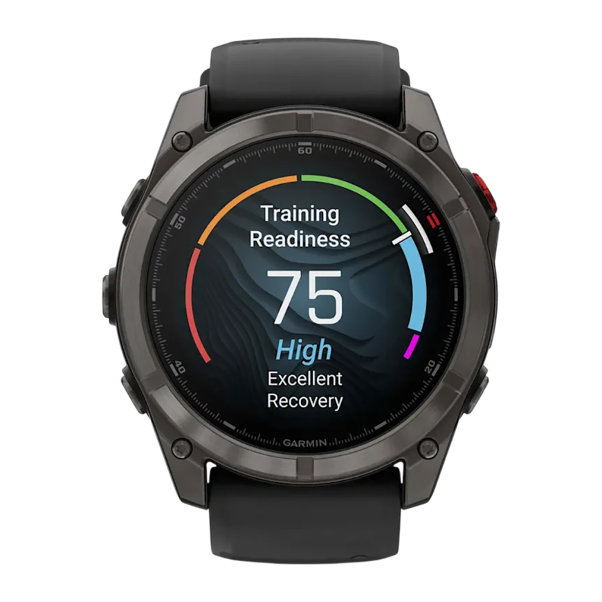 Спортивные часы Garmin fenix 8 Pro, 51 мм, AMOLED, титан с DLC, сапфир, каштановый кожаный ремешок, силиконовый ремешок цвета «графитовый/чёрный»