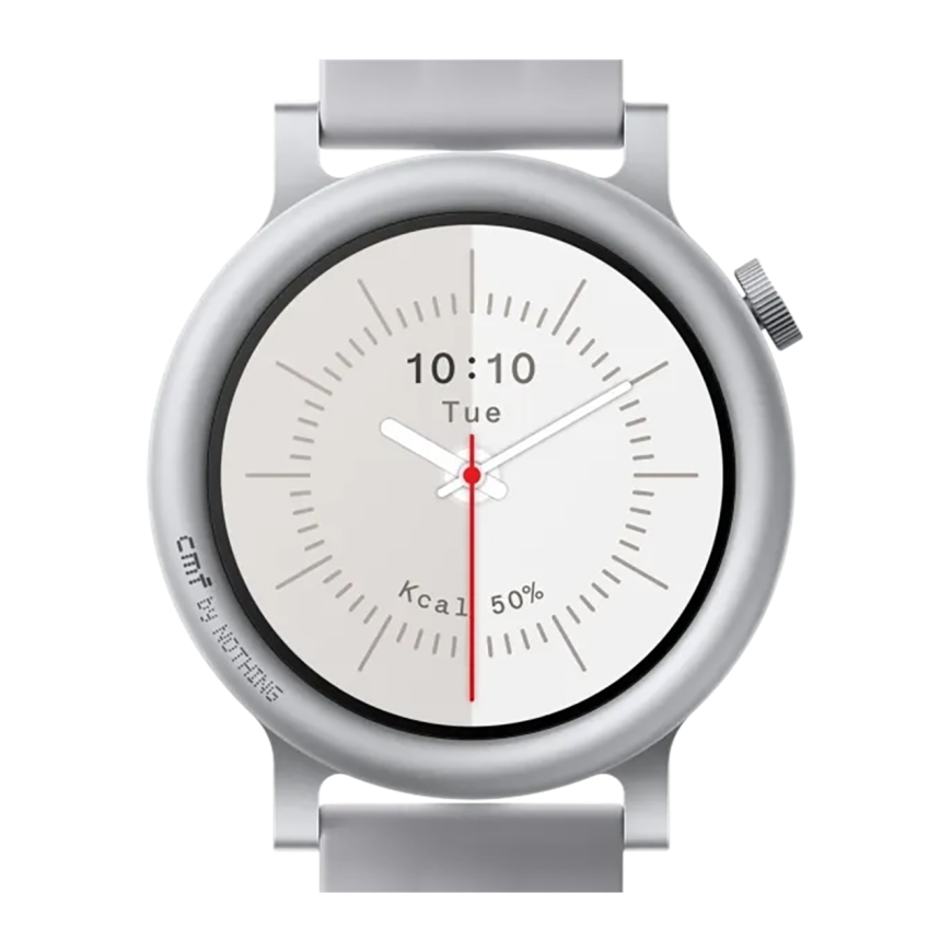 Умные часы CMF Watch 3 Pro by Nothing, изогнутый безель, светло-серый силиконовый ремешок