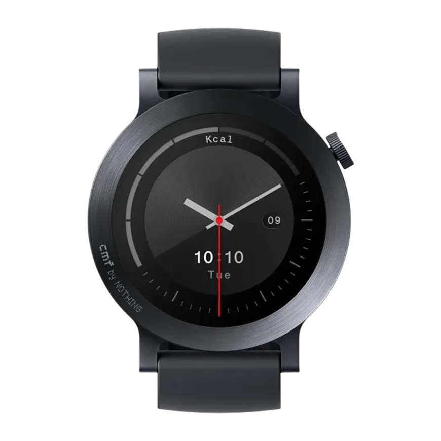 Умные часы CMF Watch 3 Pro by Nothing, плоский безель, тёмно-серый силиконовый ремешок